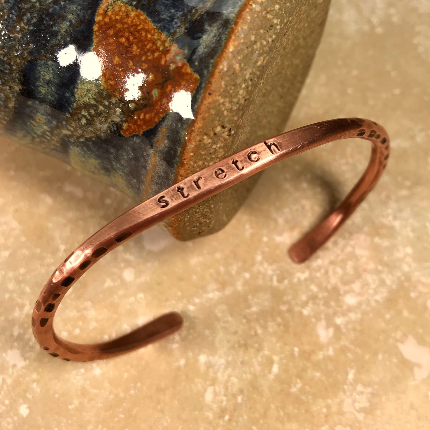Personalized "mantra" cuff bracelet