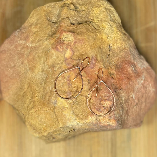 Copper Teardrop Hoop Earrings