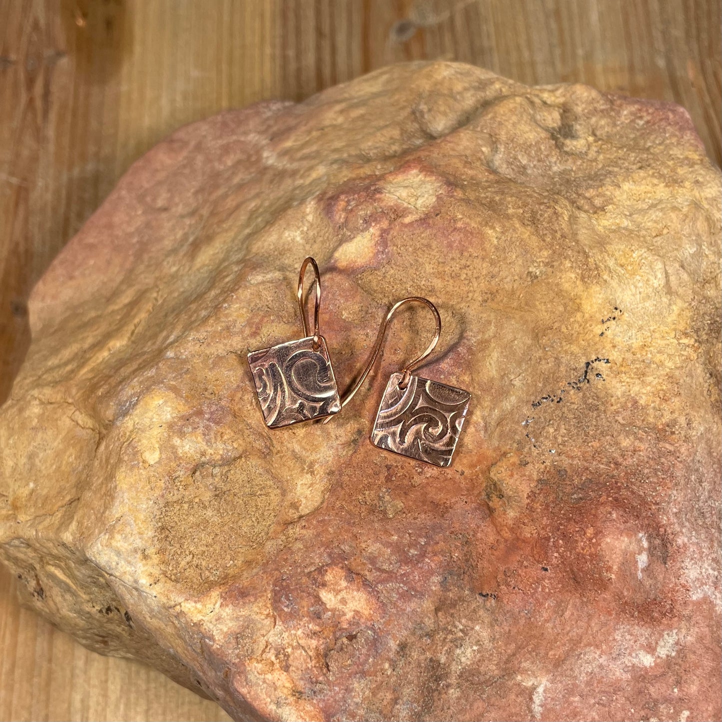 Copper Square Earrings