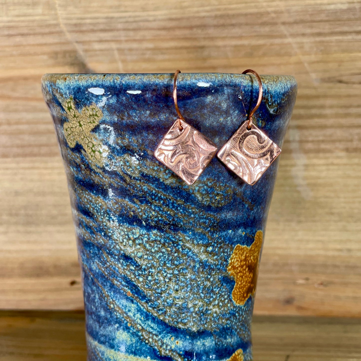 Copper Square Earrings