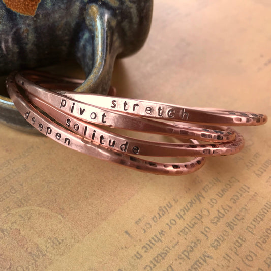 Personalized "mantra" cuff bracelet
